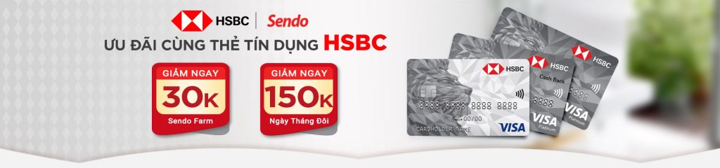 Ưu đãi đến 150.000 VNĐ cùng thẻ tín dụng HSBC tại Sendo