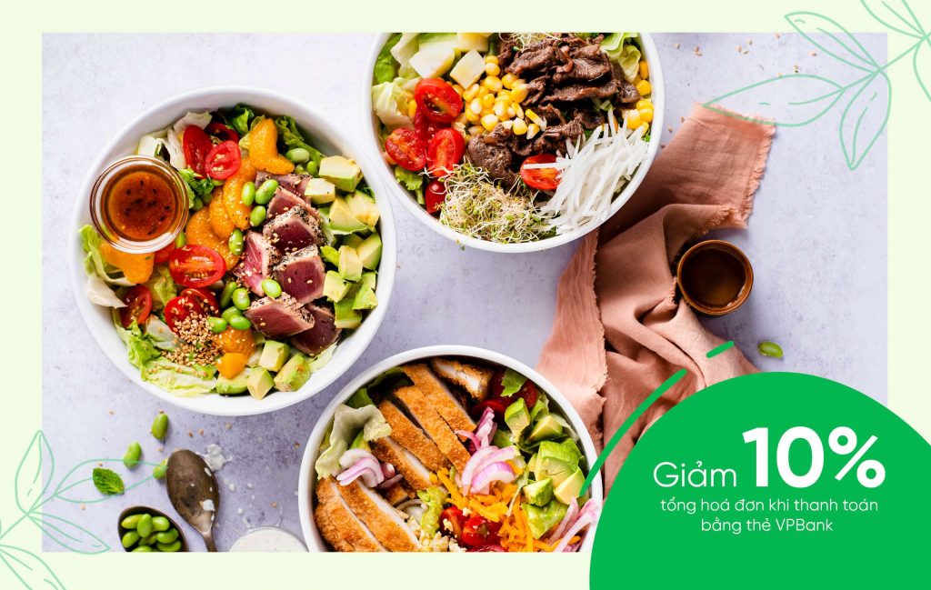 Salad Stop: Giảm 10% cho chủ thẻ VPBank