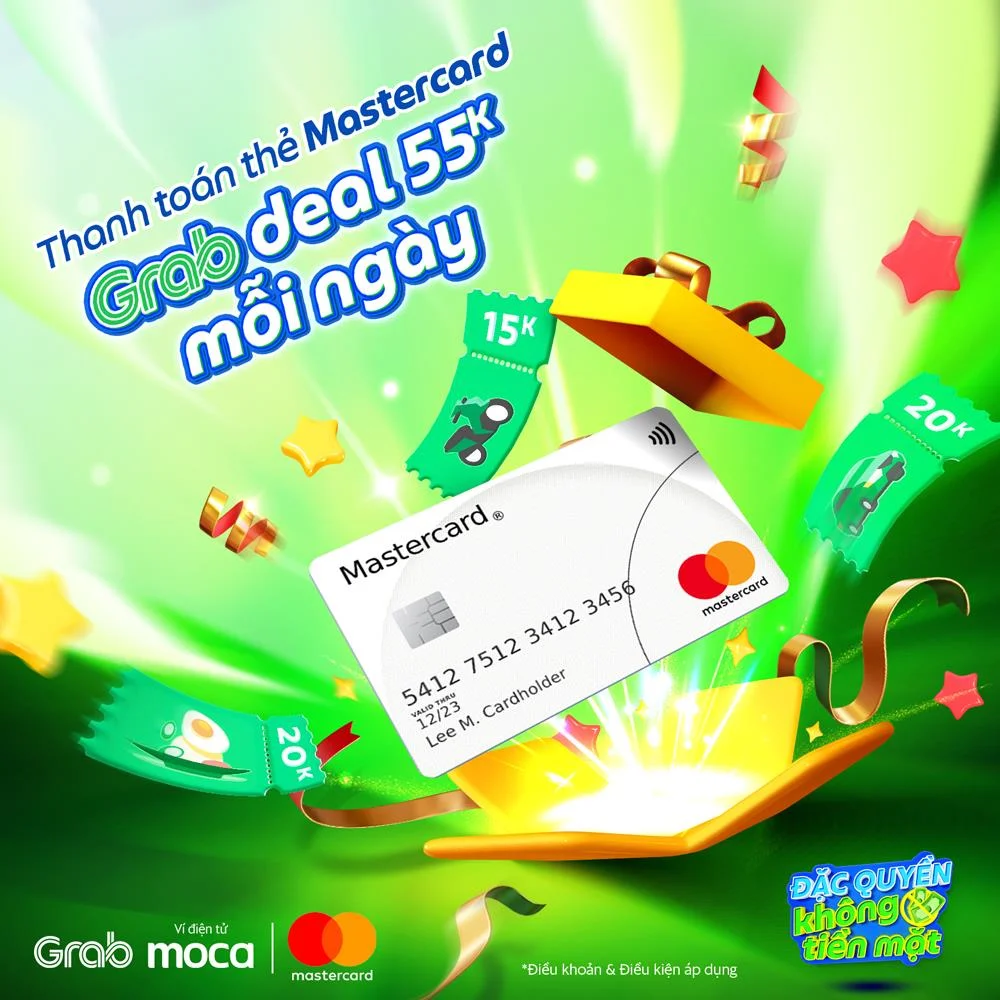 MASTERCARD X GRAB ưu đãi đến 55.000 đồng dành cho chủ thẻ SCB